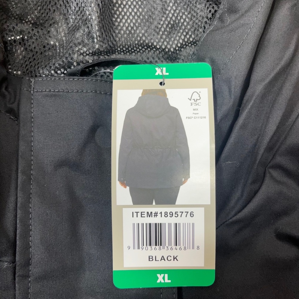 Hunter Ladies Water Resistant Cotton Smock Jacket Black XL Hooded Drawstring - Picture 4 of 6